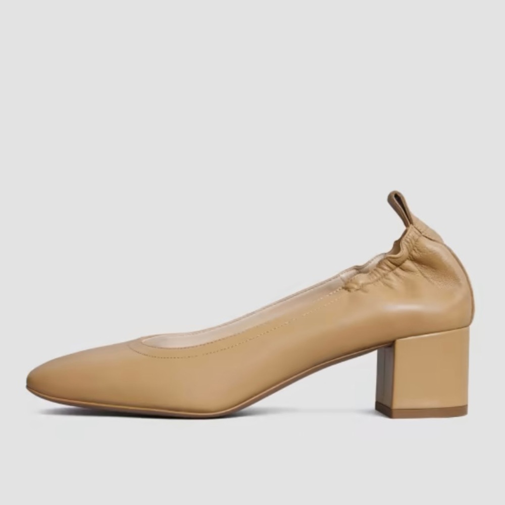 Everlane The Italian Leather Day Heel Block Heel Light Taupe Neutral Size 8.5